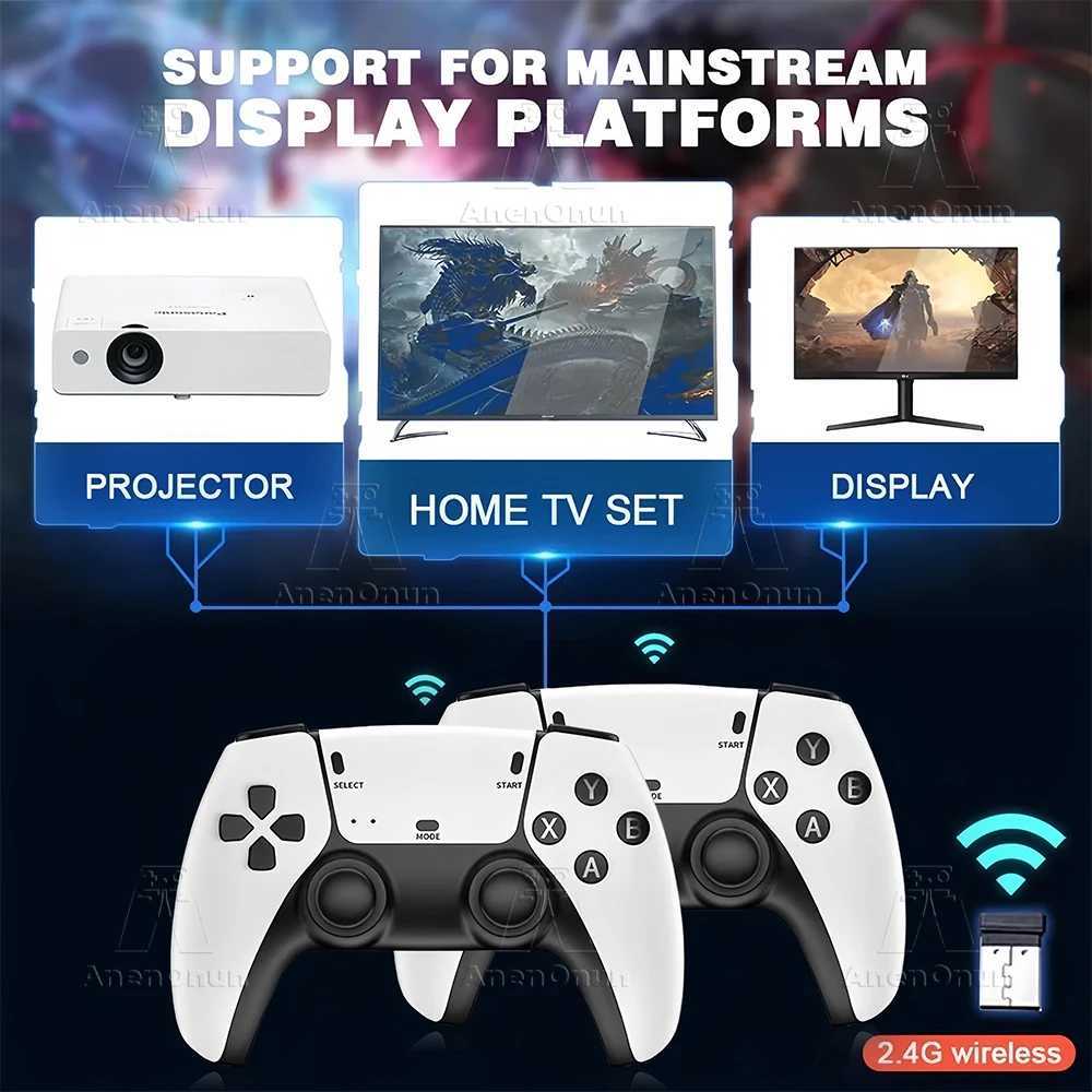4K Game Stick 41000+ Games 9 Classic Emator TV Video Game Console High Quality Emuelec Retro Gaming hine with 2 Controller Z241219