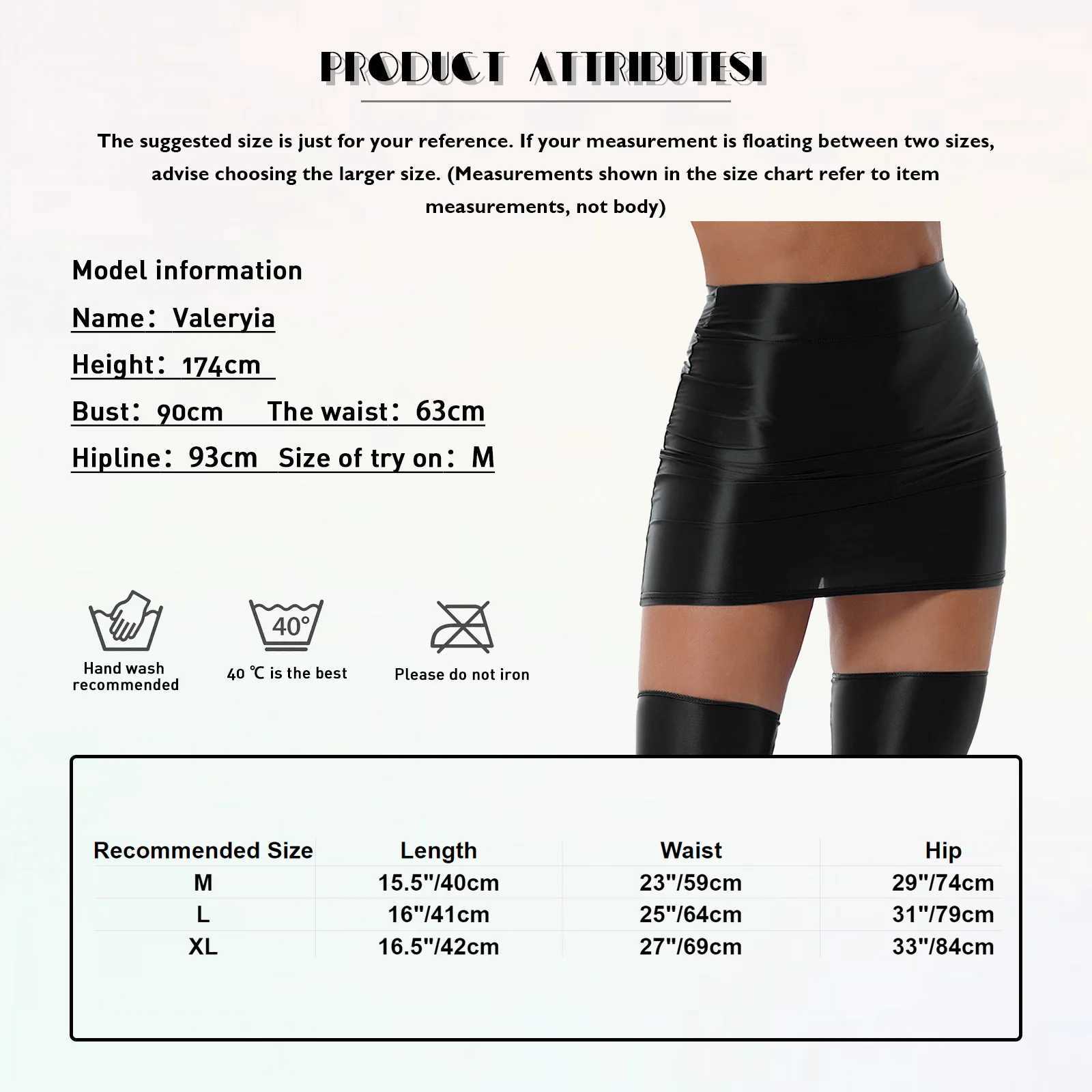 Womens Glossy Oil Solid Color Stretch Pencil Mini Skirt Casual High Waist Elastic Waistband Short Miniskirt Rave Party ClubwearXJ241221