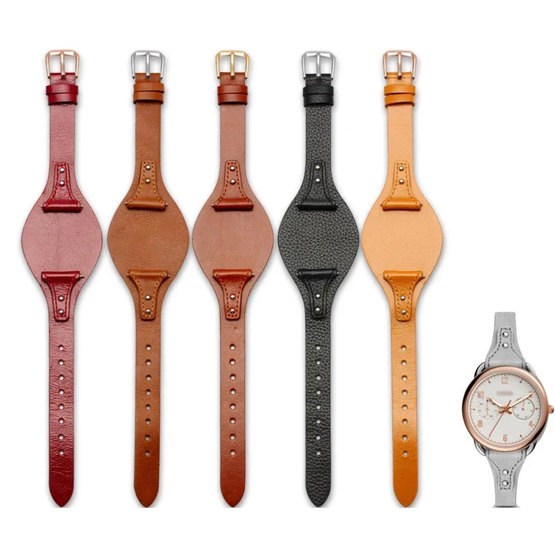 Genuine Leather Watch Band for Es4114 Es4113 Es3625 Es3616 Female Waterproof Sweat-Proof Soft Comfortable Watch Strap18mm 241220