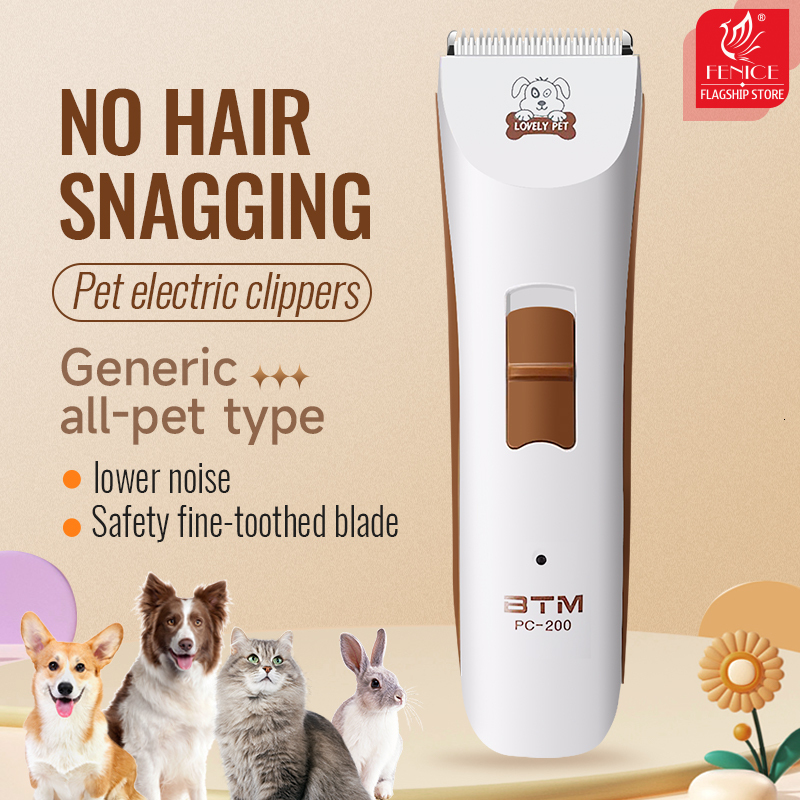 Fenice Rechargeable Electrical Pet Clipper Hine Grooming Animals Haircut Trimmer And Blade Set Low Noice