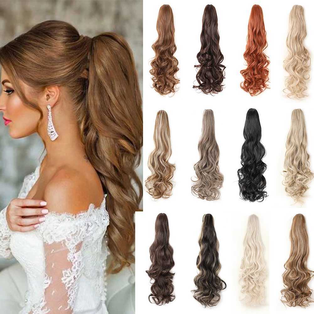 Claw Clip in Ponytail Extension 24 Inch Long Curly Wavy Pony Tail Natural Soft Synthetic Hairpiece for Women Daily UseXJ241221