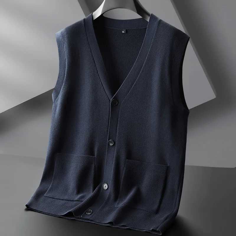 New Arrival Fashion Suepr Large Autumn Mens V-Neck Knitted Cardigan Vest Fashion Sweater Plus Size XL 2XL 3XL 4XL 5XL 6XL 7XLXJ241221