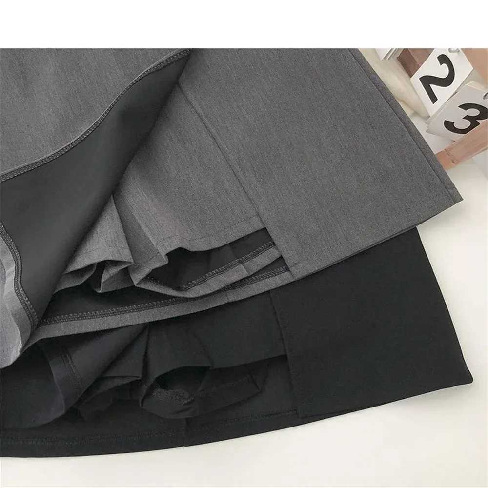 Korean Fashion Zipper All Matched Shorts Skirts vintage for women 2024 Black Grey Irregular Skirt A-line Women High Waist SkirtXJ241221