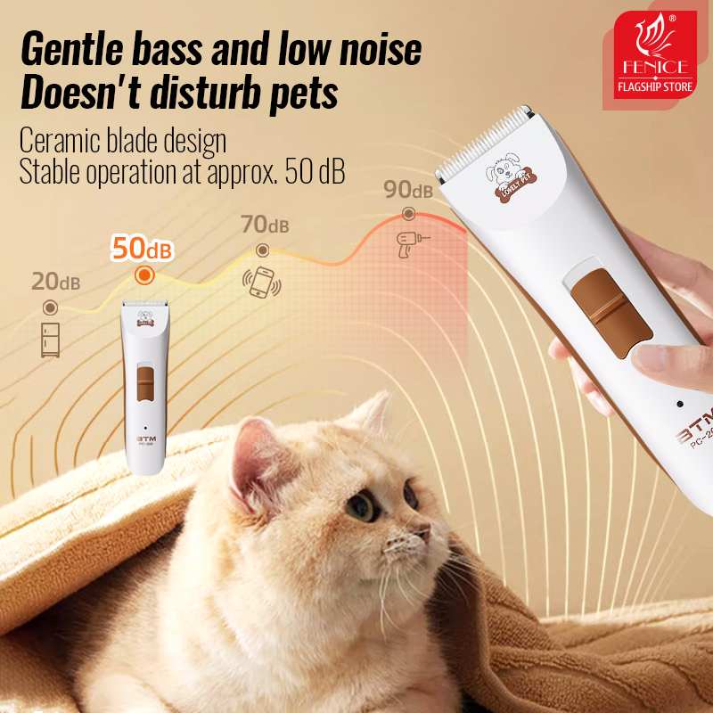 Fenice Rechargeable Electrical Pet Clipper Hine Grooming Animals Haircut Trimmer And Blade Set Low Noice