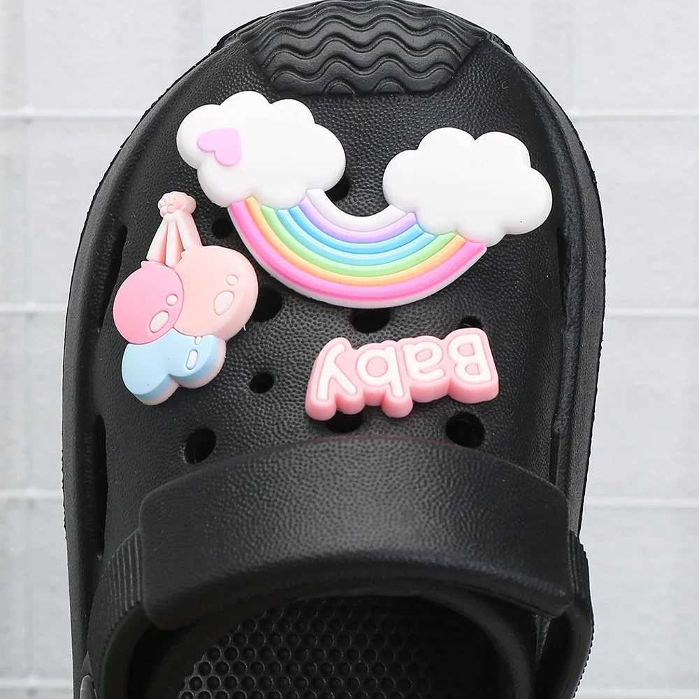 Sneakers Summer childrens sandals hole childrens shoes slider soft anti slip cartoon DIY design hole baby shoes beach boys and girls H241221
