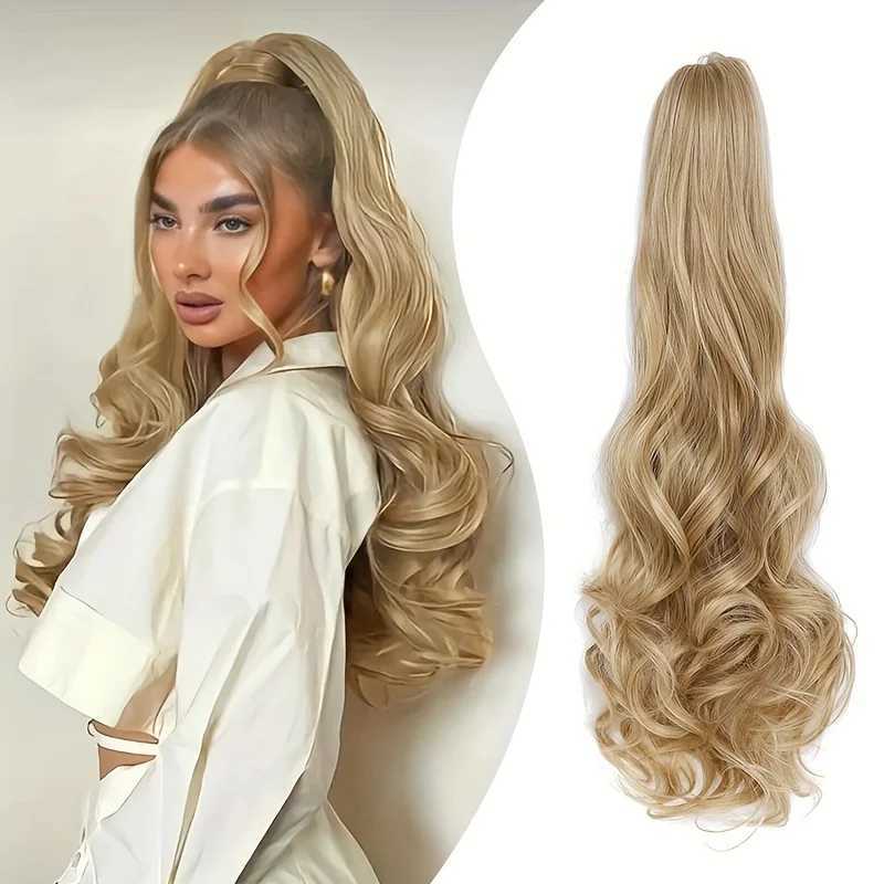 Long Wave Claw Ponytail Clip on Pony Tail False Hair for Women Synthetic Heat Resistant Hair Pieces Horse Tail ExtensionsXJ241221