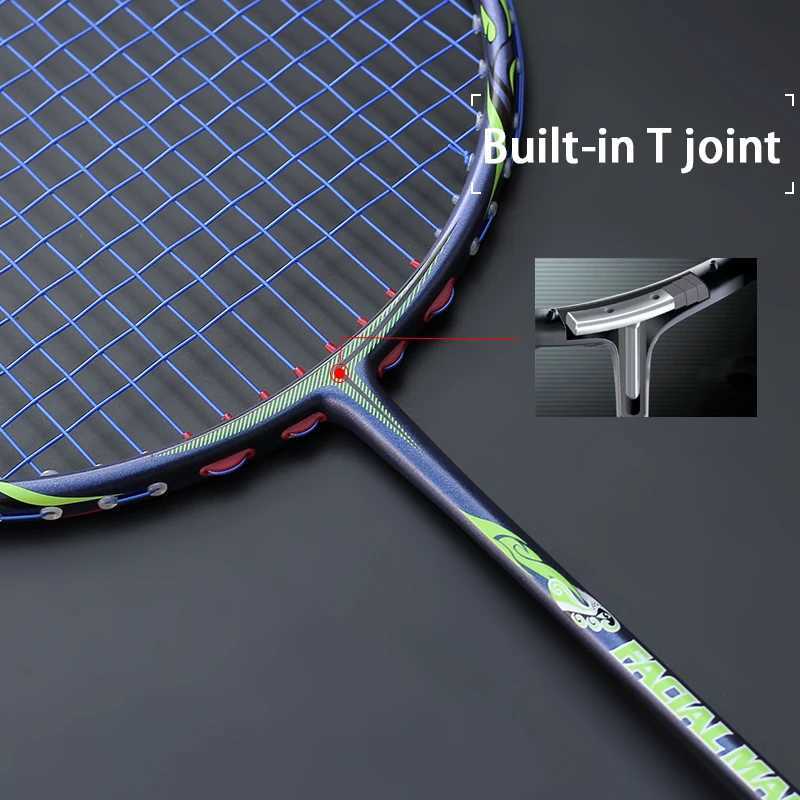 Chinese style professional Ultralight 9U 57G all carbon fiber badminton racket with string bag maximum 32LBS racket sports matW241221