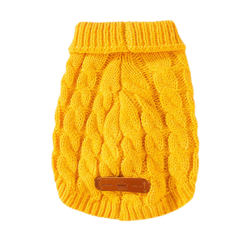 Dog clothes, simple twisted flower knitted sweater, autumn and winter warm clothes, small and medium-sized teddy bears, cat pet clothes