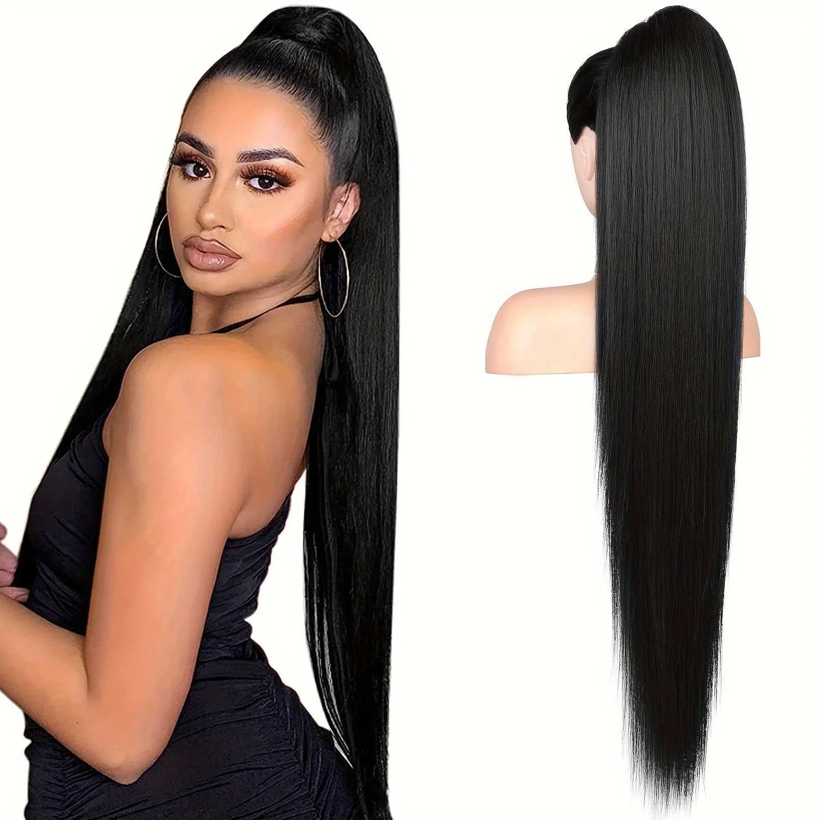 36 inch Long Ponytail Hair Extensions Drawstring Ponytail Synthetic Ponytail Soft Clip-In Hair Extensions Ponytail WomensXJ241221