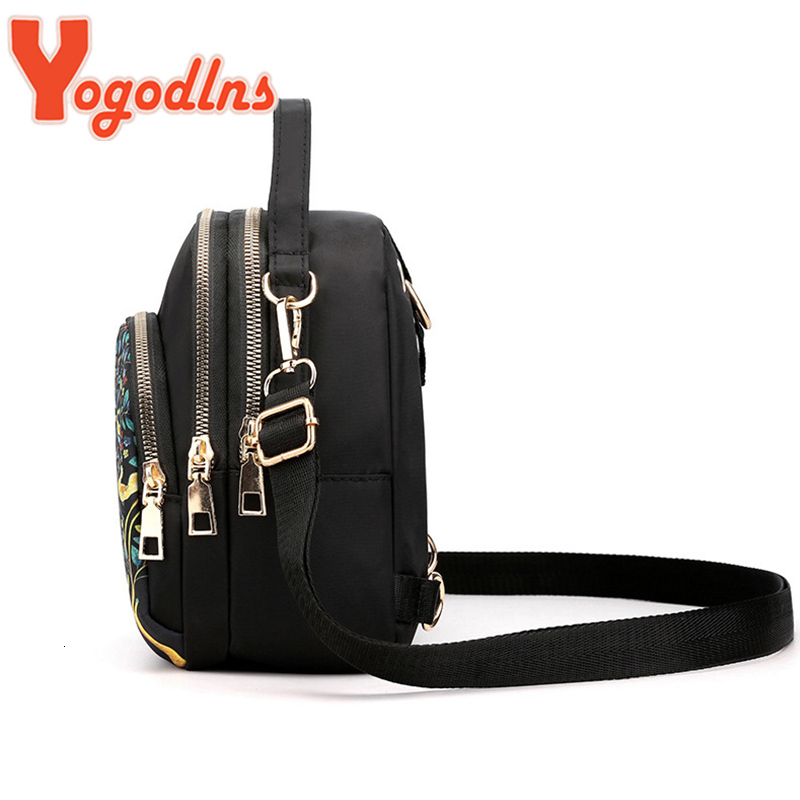 Ydlns Trendy New Nylon Backpack For Women Multifunction Shoulder Crossbody Bag Printing Waterproof Rucksack Travel Lady Pack