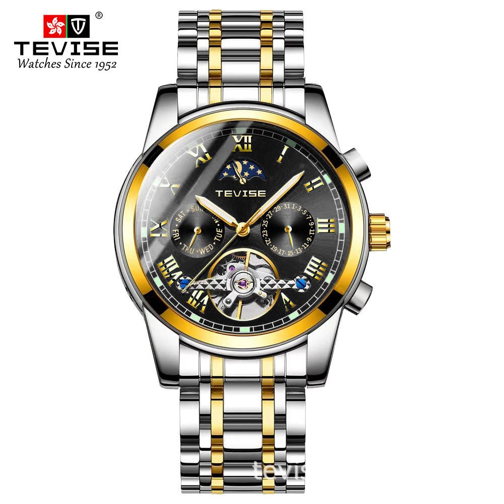 Luxury Original Mechanical Watch For Men High-end Sports Watch Starry Moon Phase Watch Waterproof Night Light Tourbillon High-quality Mechanical Wrist