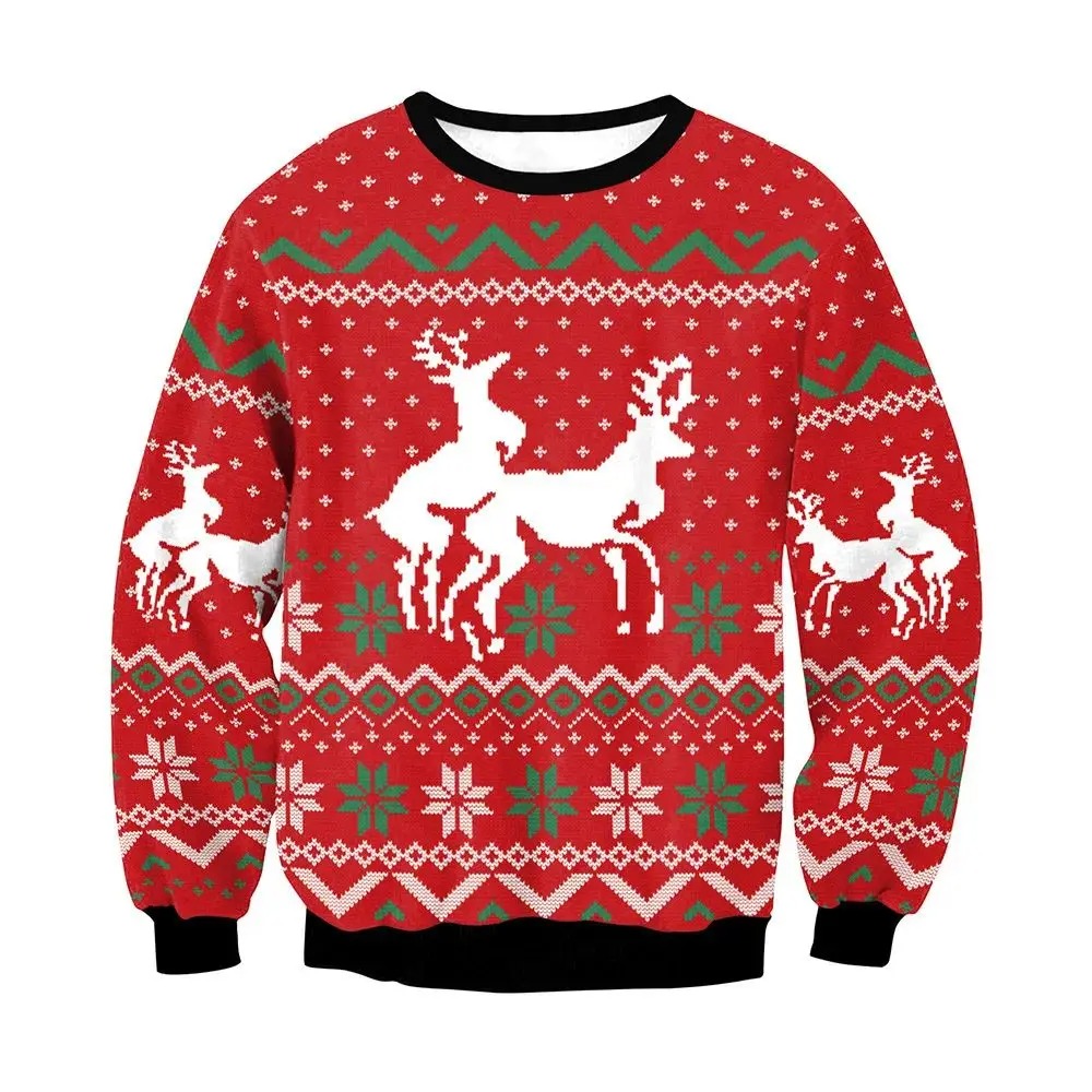 Men Women Ugly Christmas Funny Humping Reindr Climax Tacky Christmas Jumpers Tops Couple H S251110