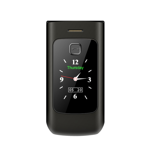 Happyhere F18 unlocked Flip Mobile Phones dual screen Speed dial celular SOS 2025 MP3 FM torch Push-button keyboard cheap cell phone