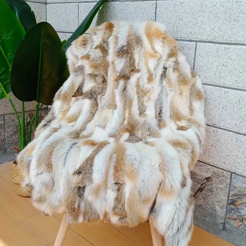 1Pcs Thicken Rabbit Fur Plush Blanket Soft Furry Comfortable Sofa Nap Rugs Bedroom Warm Blanket Home Decor 100x50cmXJ241220