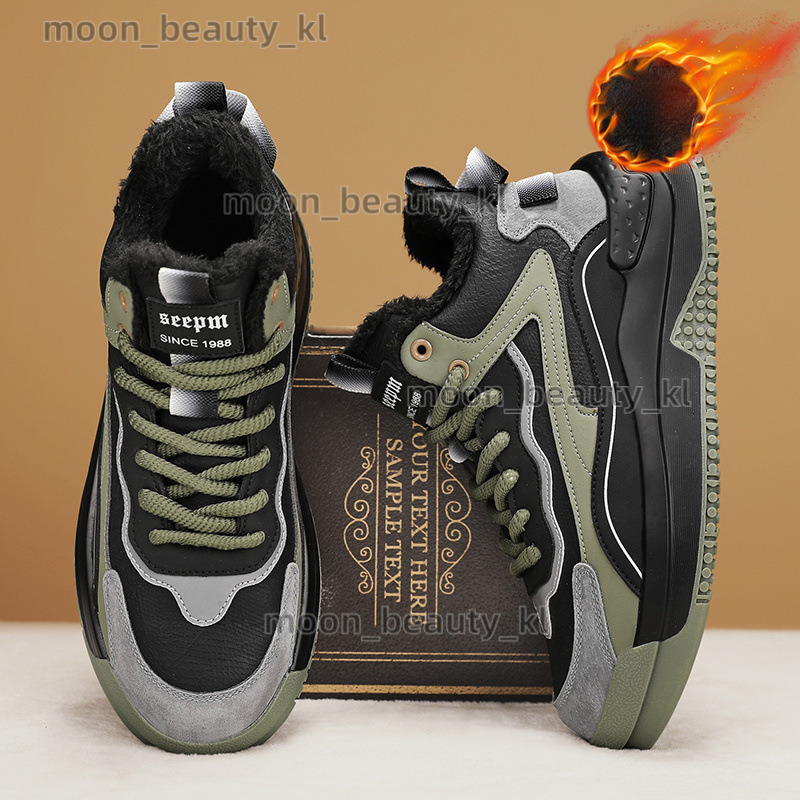designer shoes 2024 Winter New Cotton Shoes Men's High Top With Velvet Thickened Casual Sports Thick Bottom Warm, Cold Resistant, Anti Slip Snow 