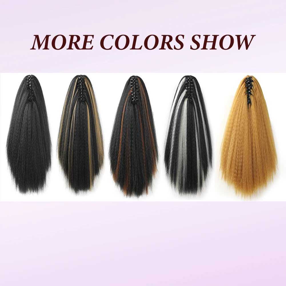 Claw Clip in Ponytail Extension Synthetic Kinky Straight Ponytail Extensions Short Yaki Straight Ponytail Hair 14 inch for WomenXJ241221