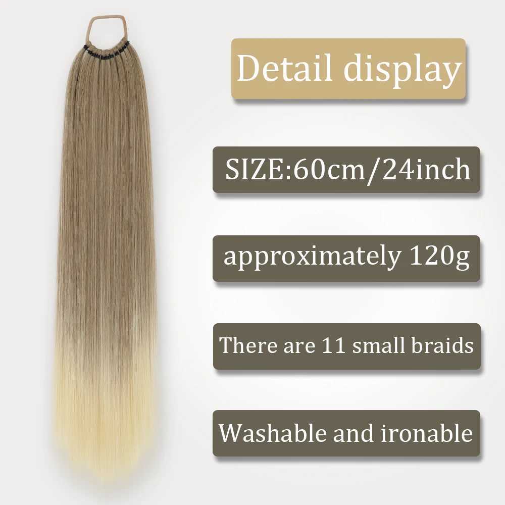 Ponytail For Women Synthetic Hair Extensions Long Straight False Horse Tails Fake Hairpiece 24 Inch For White Black WomanXJ241221