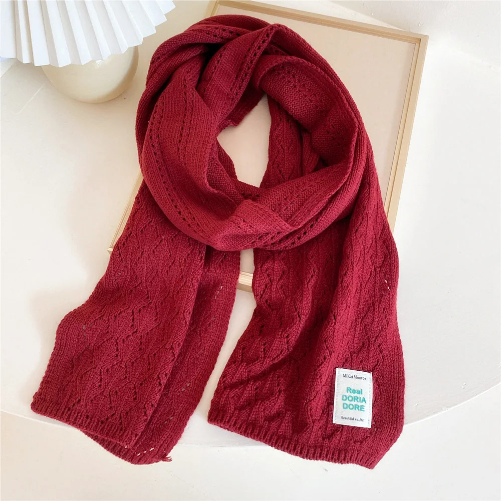 winter Knitted scarf fashion women long scarves female vintage large shawl soft warm pashmina thickened wool scarf D300 241220