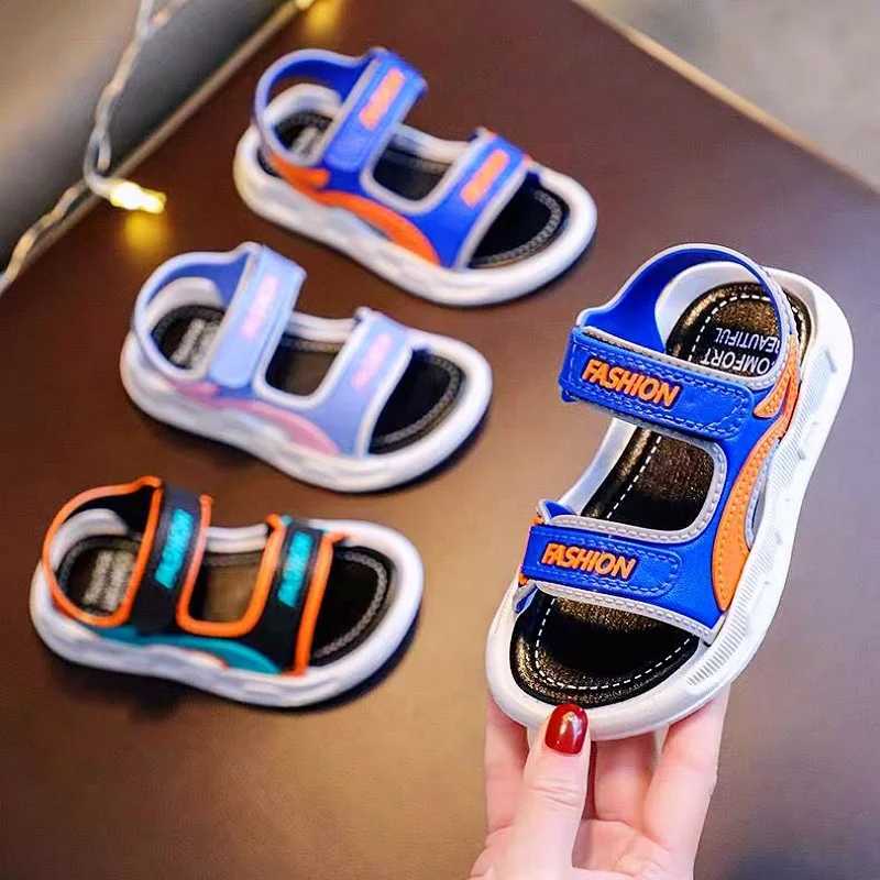 Sneakers Boys Trendy Sandals With Adjustable Hook Loop Fastener Kids Casual Summer Outdoor Walking Shoes With Assorted Colors H241221