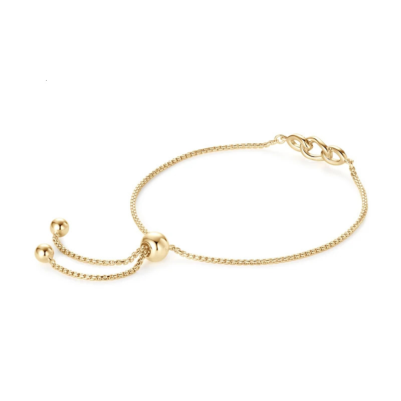 Trendy Stretch Adjustable Bracelet Real 925 Silver Plated Gold Bracelet for Women Fine Jewelry Gift Hand Chain 241214