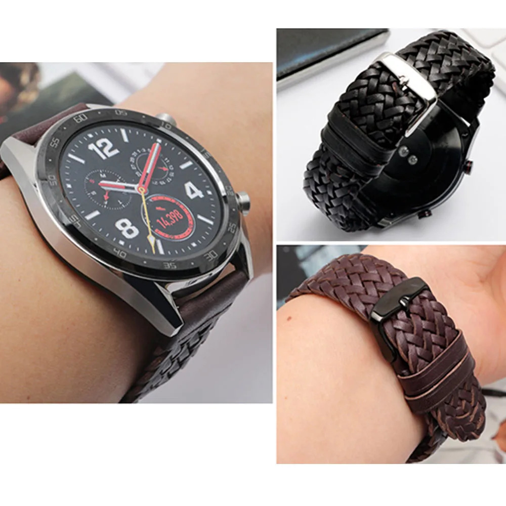 20mm 22mm 24mm Genuine Leather Braided Watch Strap Men Women Universal Quick Release Cowhide Wrist Band Bracelet Accessories 241220