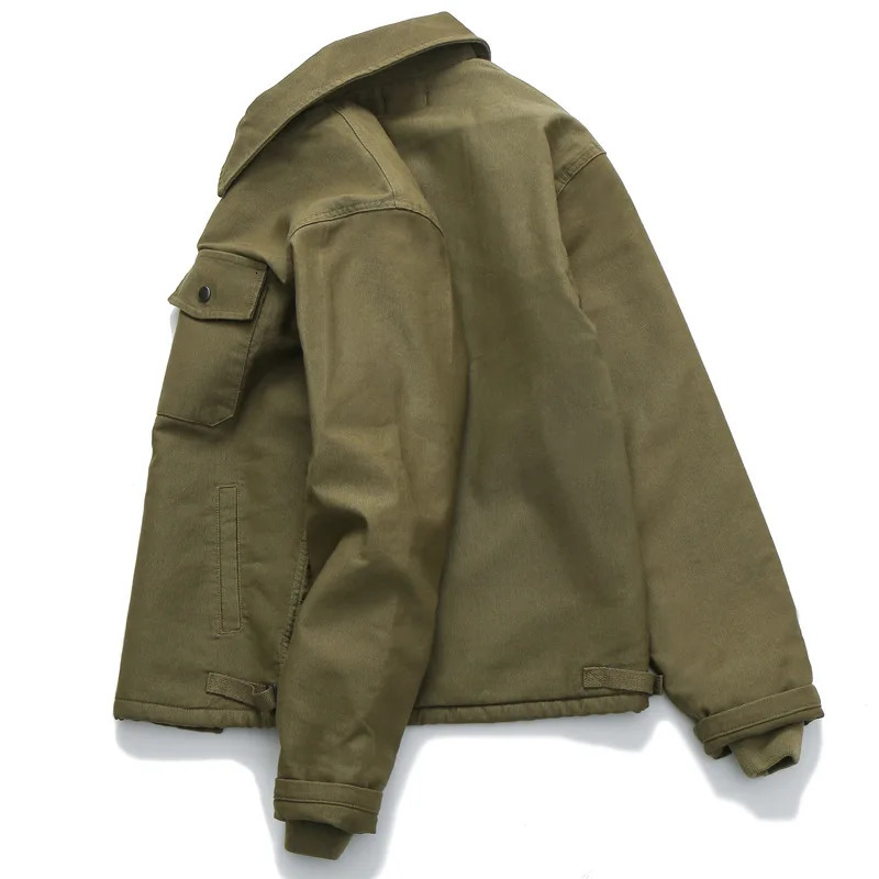 High Quality 100% Cotton American Vintage Workwear Jackets for Men A2 Deck Jacket JUNGLE CROSS Thick Warm Cashmere Coats Amekaji 241217