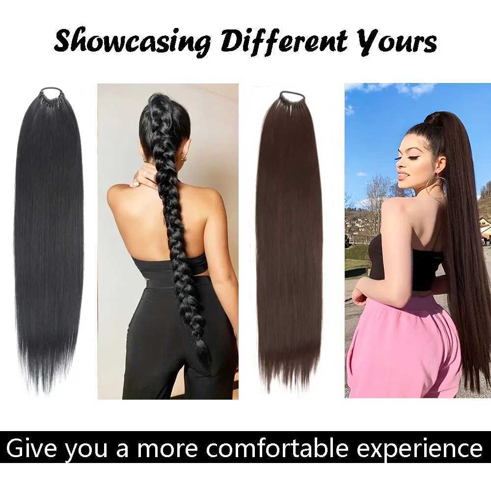AZQUEEN Synthetic Hair Extensions Long Straight False Horse Tails Fake Hairpiece 24 Inch Ponytail For Women DailyXJ241221