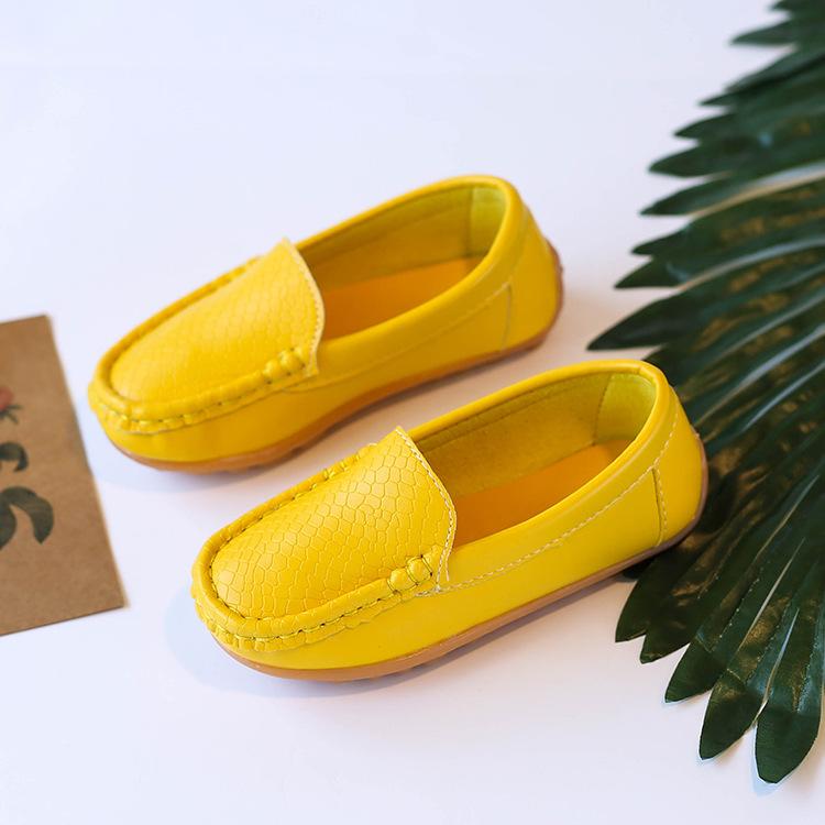 Kids Casual Shoes Flat Candy Colors Unisex Boys Girls Soft Loafers Slip-on PU Leather For Toddler Happysteps Girl Youth Shoes Big Size US5c-US4y