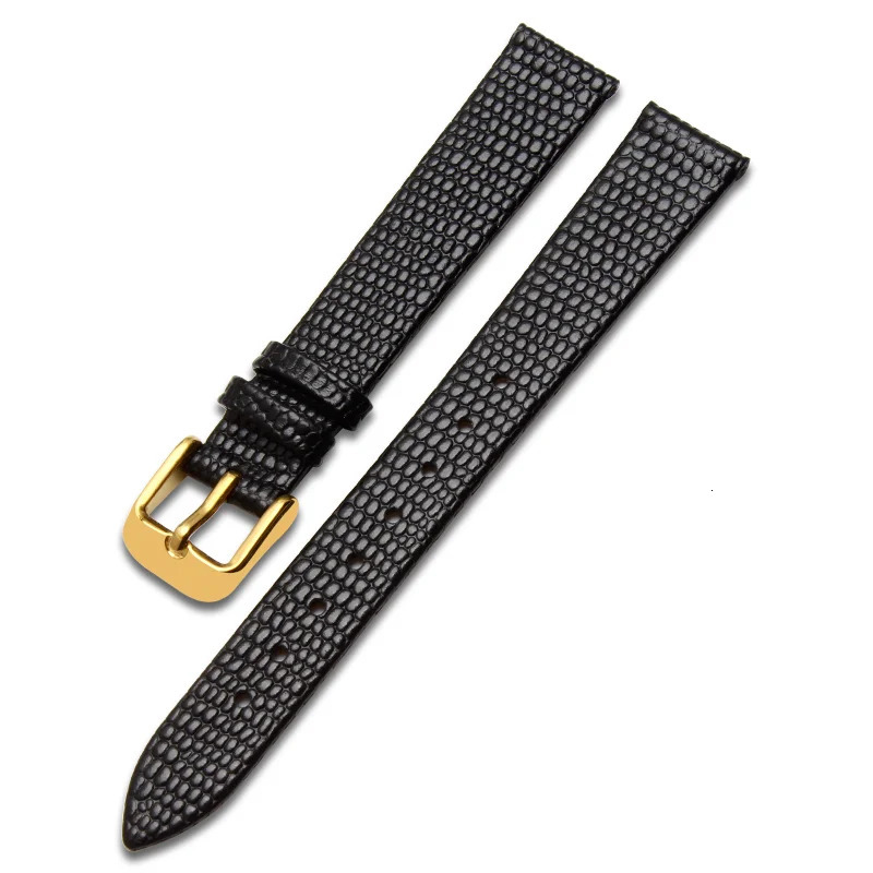 Ultra-thin 12mm 14mm 16mm 18mm 20mm High quality Women Black brown red Lizard texture Genuine Leather Watch Band Strap 241220