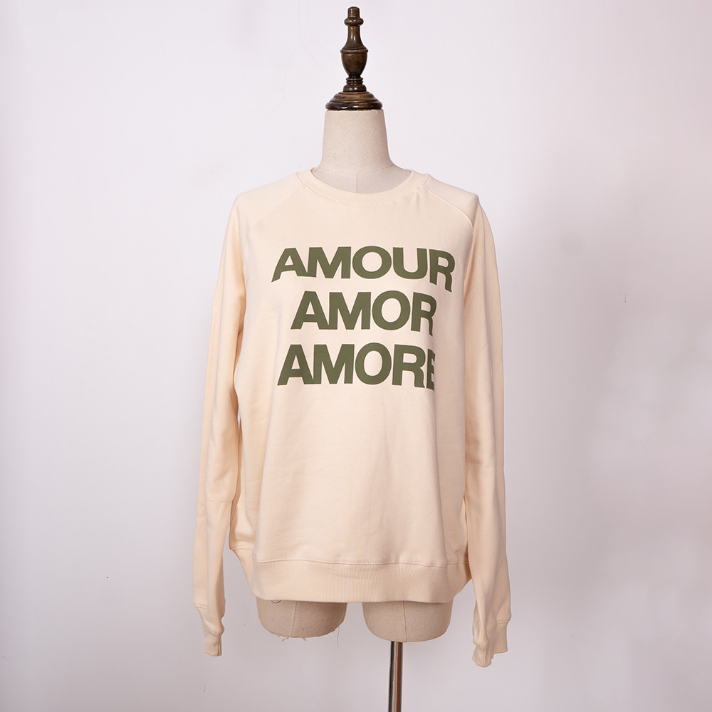 ZESSAM Amour Letter Graphic Print Sweatshirt Women Long Sleeve O-Neck Cotton Female Pullover Vintage Casual Lady Top 2022