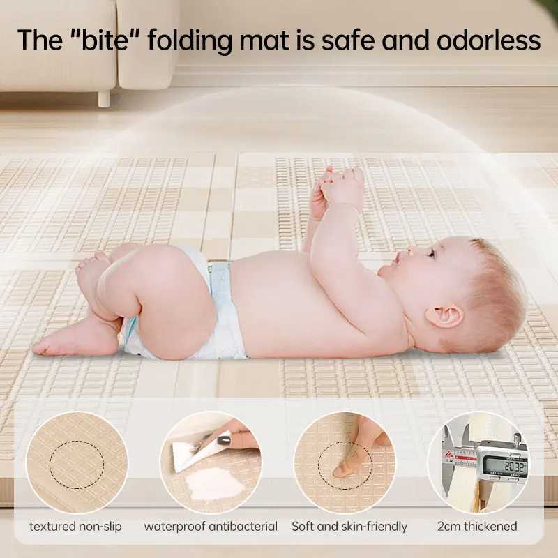 Baby Flash 2cm Folding Baby Game Mat Cartoon Game Mat Puzzle Childrens Mat Baby Room Thick Crawling Mat Folding Mat W241221