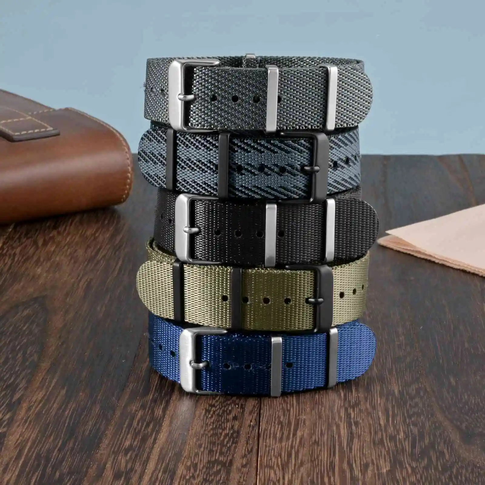 Wocci Ballistic Nylon Watch Straps 16mm 18mm 20mm 22mm 24mm Watchband for Men and Women Replacement Stainless Steel Buckle 241220