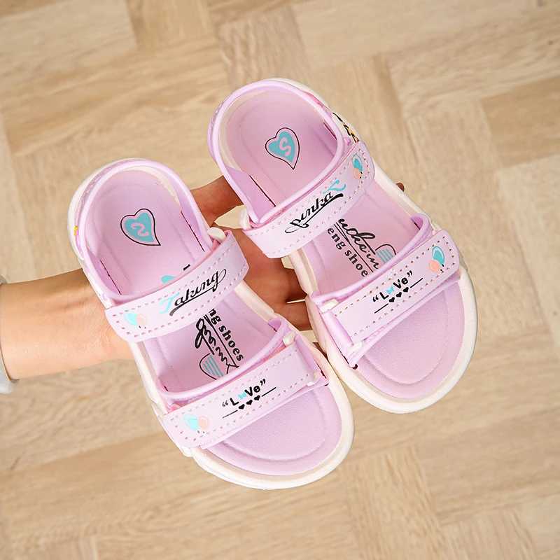 Sneakers Trendy Cute Cartoon Open Toe Sandals For Girls Breathable Lightweight Wear-resistant Sandals For Spring And Summer H241221