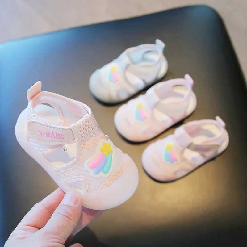 Sneakers Childrens shoe designer boys and girls anti slip soft sole mesh comfortable and casual childrens sports shoes childrens baby sandals walking 