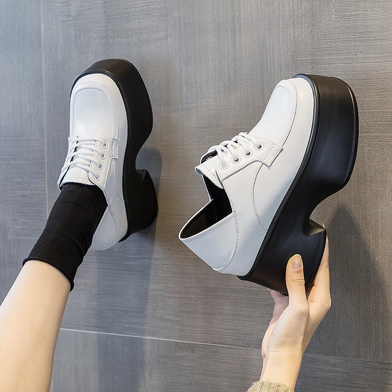 AIYUQI Women's Shoes Platform Spring England Style Women's Loafers Retro Lace Up Small Size Fashion Girls Shoes