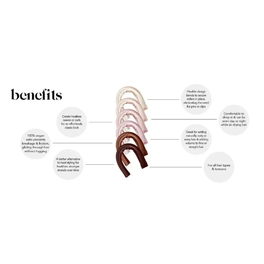 6 PCs/Set Heatless Curling Rod Soft Sponge Hair Curler Roller Foam Bendy Twist Curls Tool DIY Hair Styling Hairdressing Tools 241220