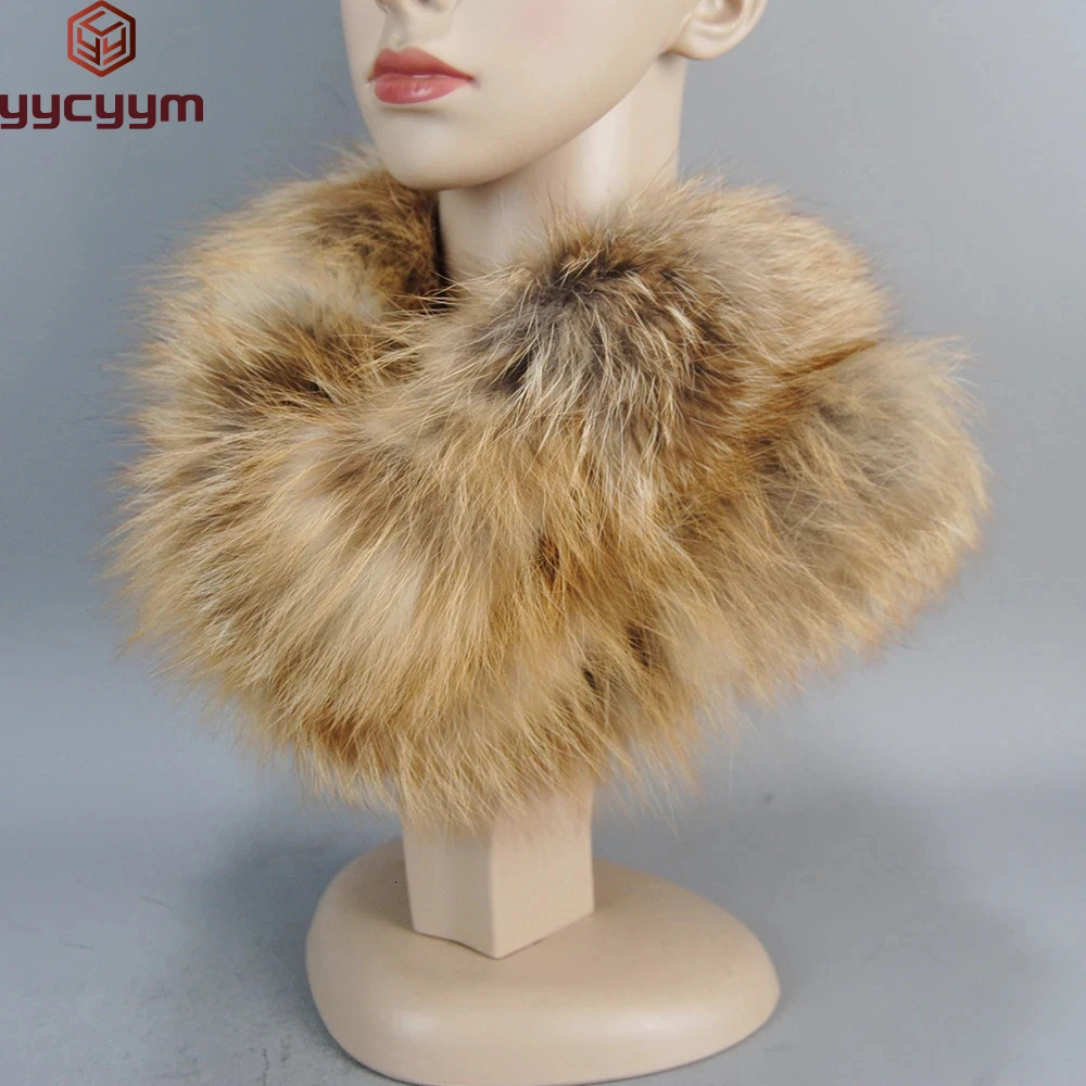 Style Women Winter Real Fur Scarves Warm Real Fox Fur Mufflers 100% Natural Fox Fur Collar Scarf Ring 241220