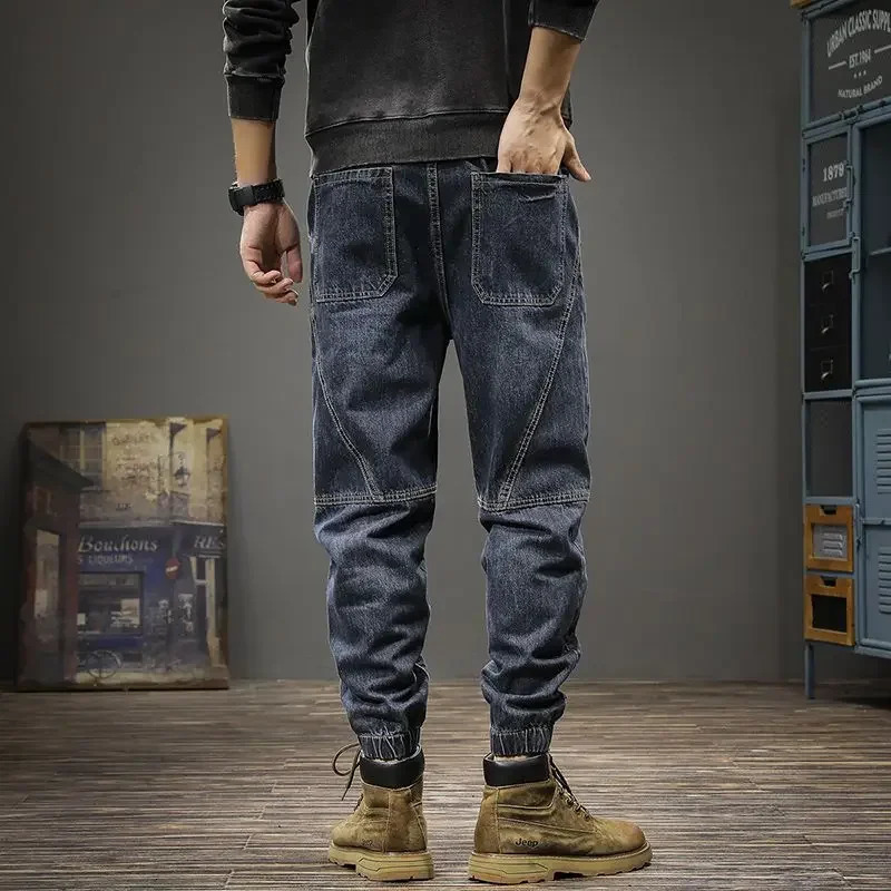 Black Trousers Torn Broken Loose Ripped Baggy Jeans for Men with Holes Man Cowboy Pants Kpop y Korean Style ner Denim 241218