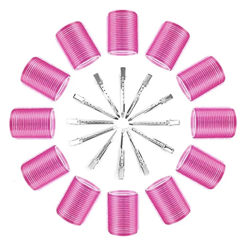 6pcs Self-Grip Hair Rollers Heatless Hair Curlers No Heat Hair Bangs Volume Self-adhesive Hook Loop DIY Styling Tools 241220