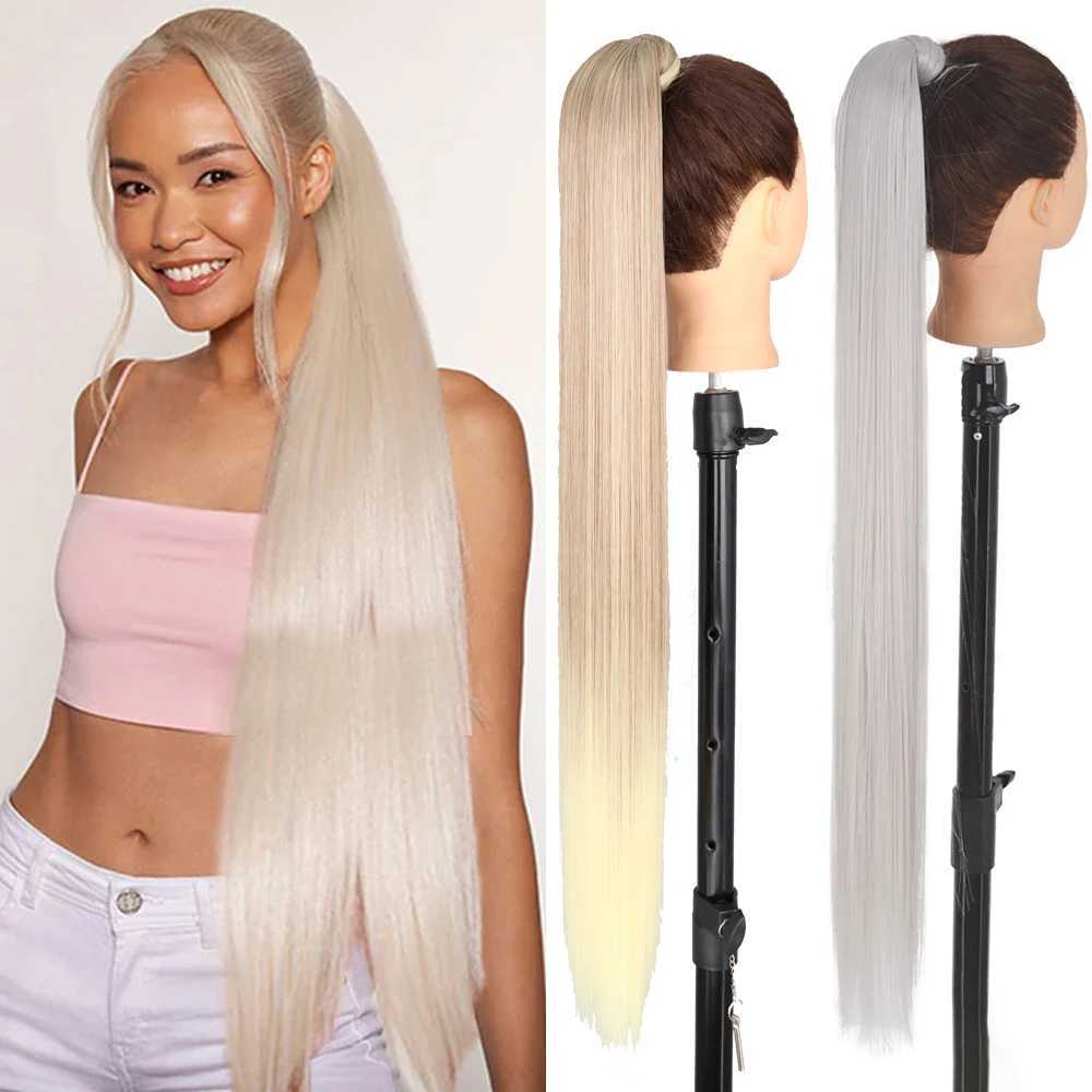 AZQUEEN Straight Synthetic Hairpiece With Ponytail 85cm Super Long Wrap Around Clip In Hair Extensions Pony Tail For Daily WearXJ241221
