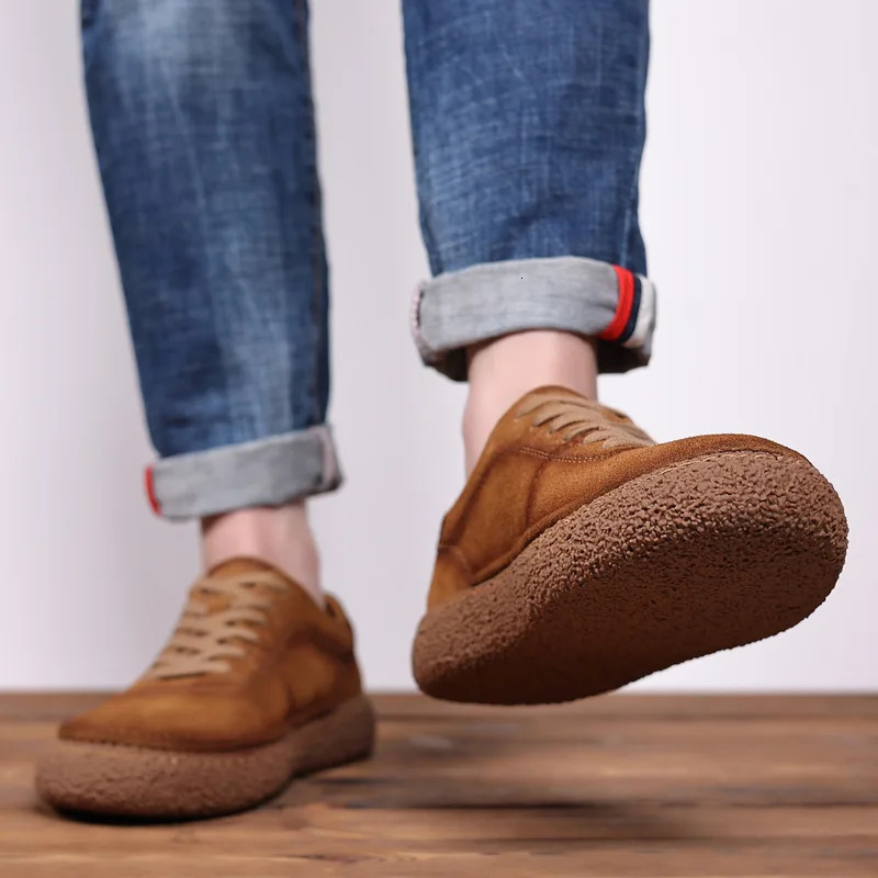 Mens genuine leather social shoes lace mens casual shoes cowhide flat top Sapato Masculino Zapatos Chaussures er shoes 241213