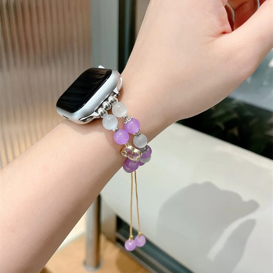 Elegant Opal Bracelet Strap For Watch Series 8 7 6 SE 45mm 44mm Fashion Pendant Band For IWatch ULtra 49mm 41mm 40mm 38mm 241220