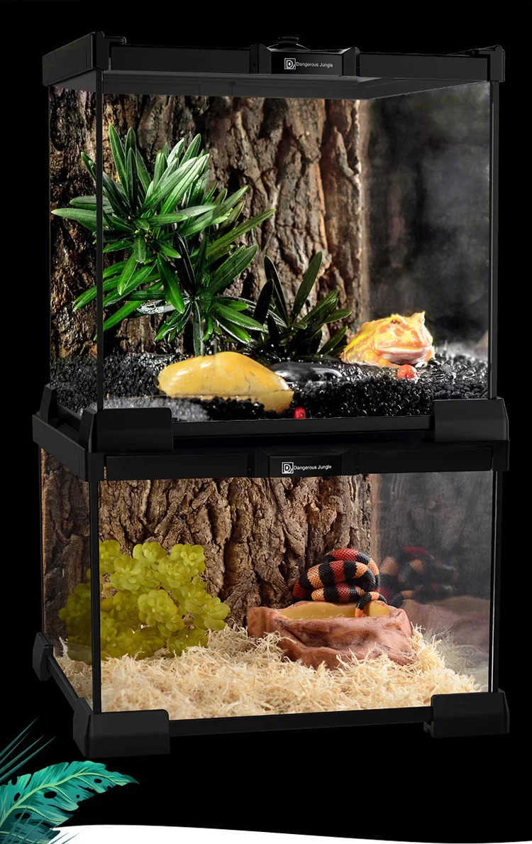 Other Pet Ecological Landscape Water Tank Crawler Glass Water Tank Horned Frog Guardian Palace Lizard Tortoise Breeding Box Beetle Rainforest L240910