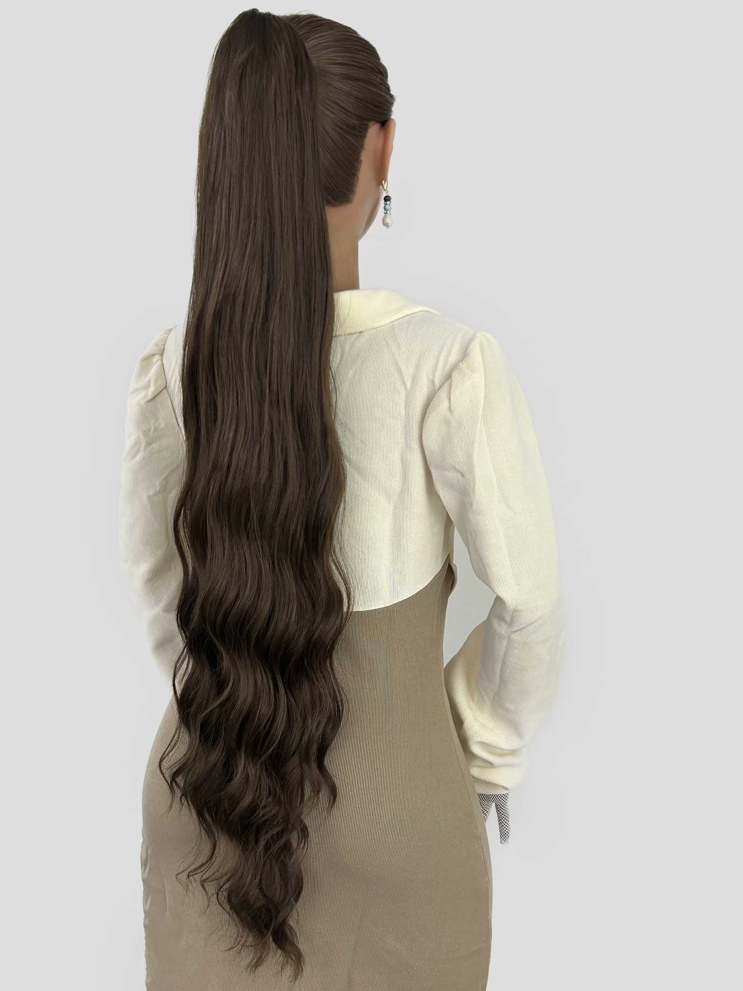 32Inch Synthetic Blonde Curly Wavy Ponytail Extension Hair Claw Clip in Long Straight Hair for White Women Daily Party UseXJ241221