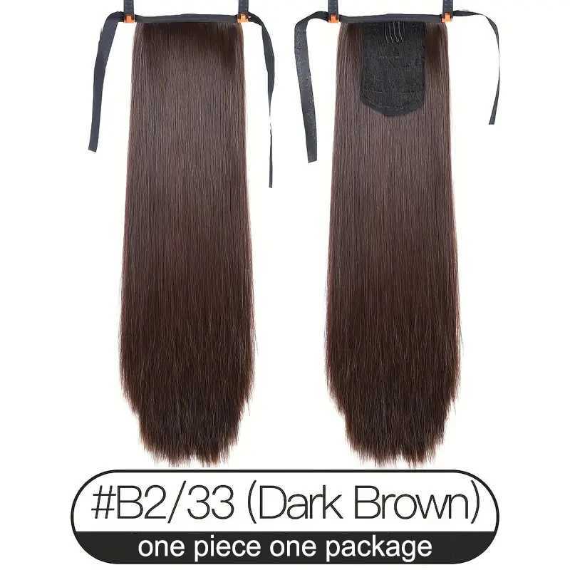 18 inches ribbon wear synthetic ponytail straight style tie up ponytail hair extensionXJ241221