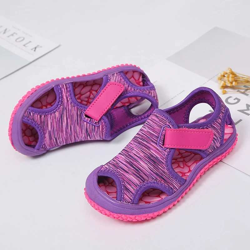 Sandals Girls Sandals Spring and Summer Childrens Closed Toe Sports Beach Shoes Boys Wading Shoes Candy Color Kids shoes H241217
