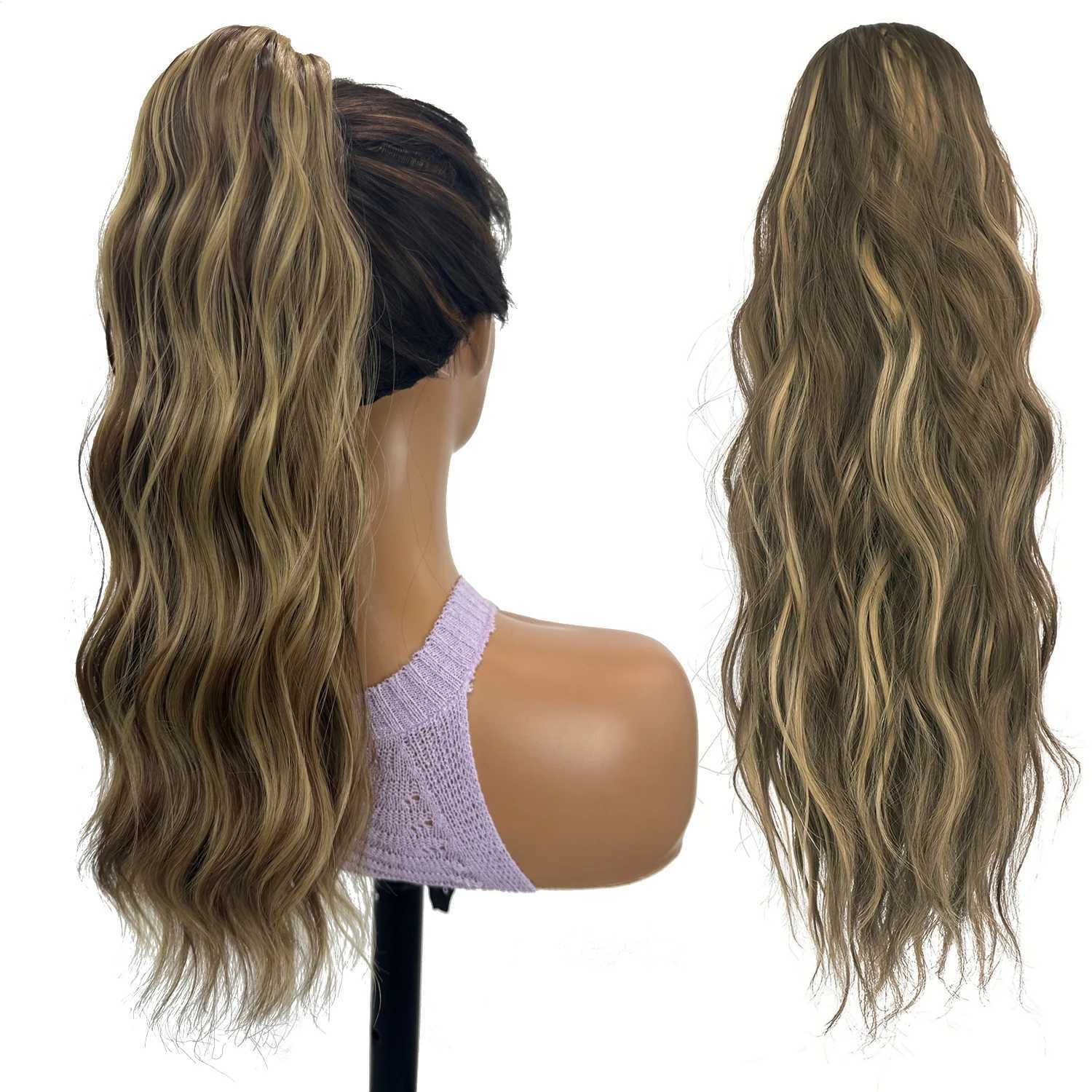 Synthetic Drawstring Ponytail 18Inch Long Wavy Curly Ponytail Hair Extension Elegant Natural Hair Accessories Suitable For WomenXJ241221