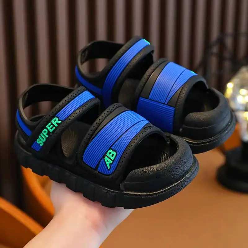 Sneakers Youth Fisherman Sandals for Summer Fun - Trendy Stripes Non-Slip PVC Sole Comfy Ankle-Strap Design H241221