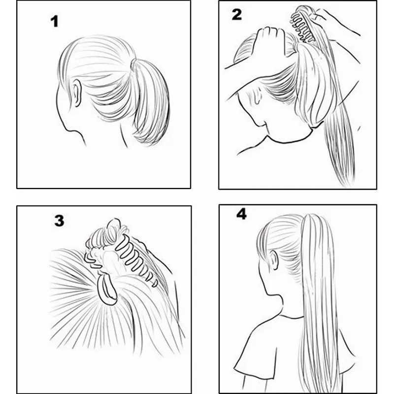 WIGSIN 24Inch Syntheitc Claw Clip On Long Straight Ponytail Hair Extension Black Brown Blonde for WomenXJ241221