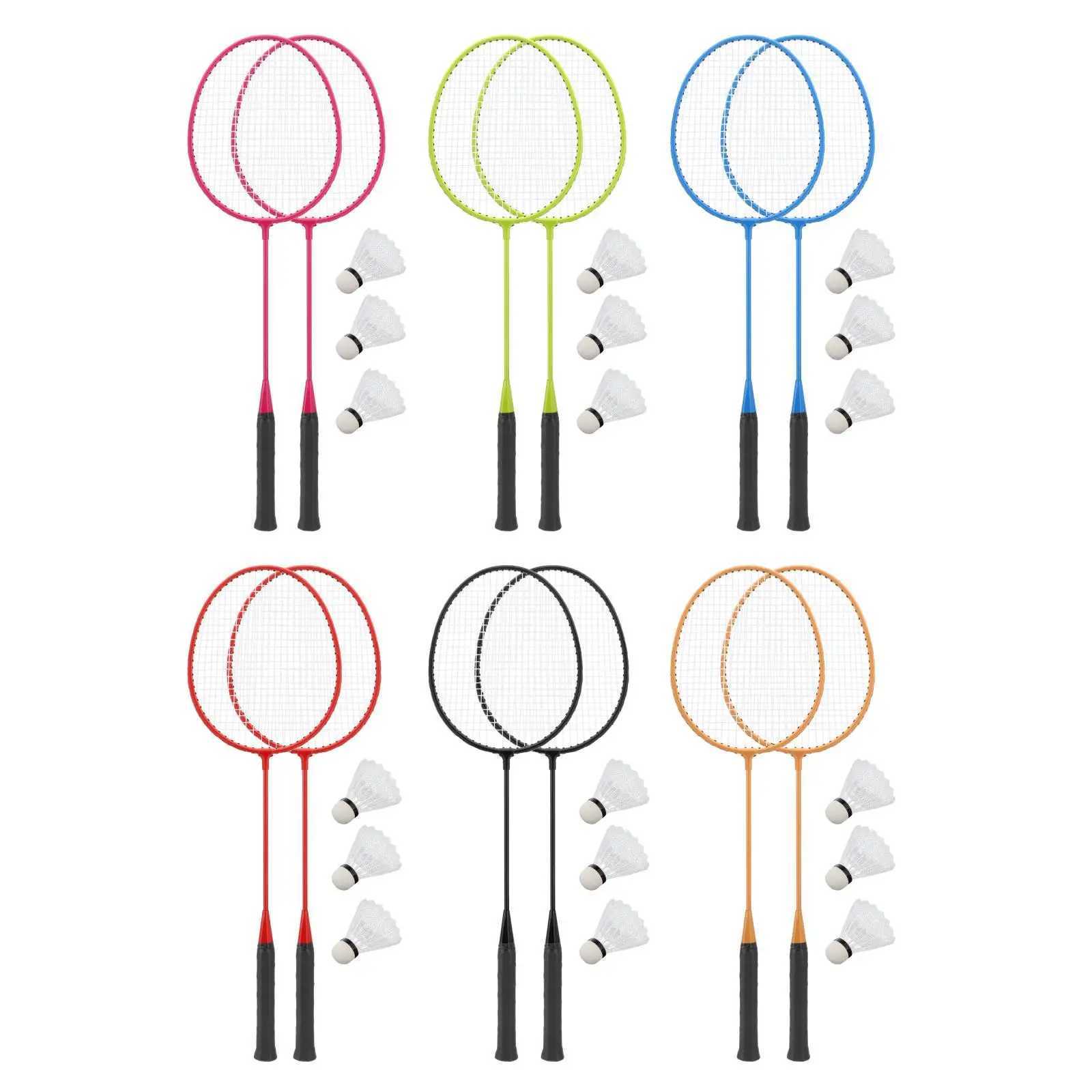 2x Professional Badminton Set with 3 Nylon Ball Alloy Axes for Beginners Lightweight Badminton EquipmentW241221